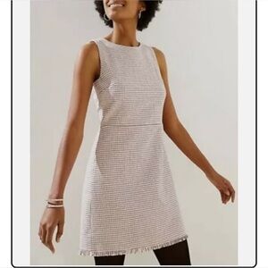BNWT Loft Tweed Pink and Black Preppy Dress Size 8P